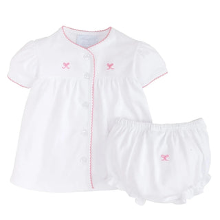 Pinpoint Bow Layette Knit Set