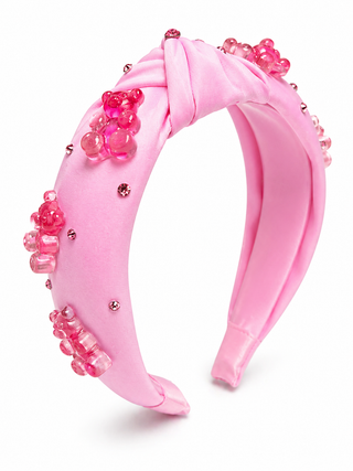Bari Lynn Crystallized Pink Large Gummy Bear Knot Headband