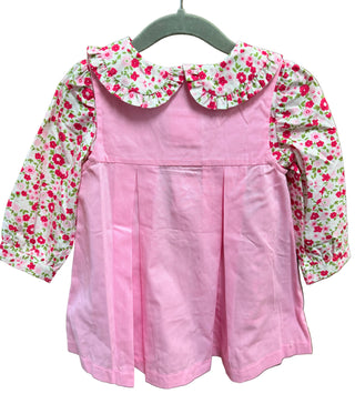 Delaney pink floral top and pink jumper dress two-piece set