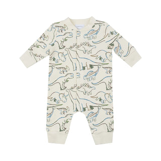 Angel Dear Artsy Dinos French Terry Baseball Collar Romper