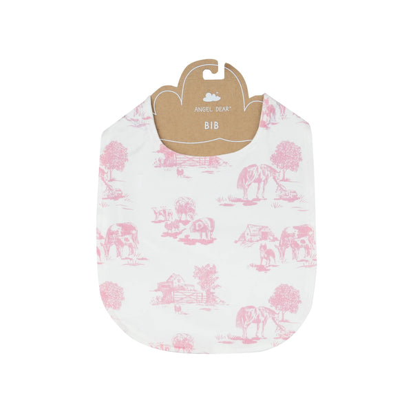 Angel Dear Farm Toile Bib - Pink