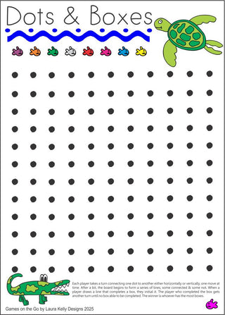 Laura Kelly Games on the Go - Coastal Dots and Boxes