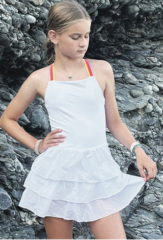 Little Olin White Tennis Crossback Dress