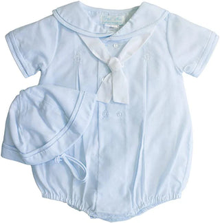 Petit Ami Pale Blue Sailor Bubble w Bonnet
