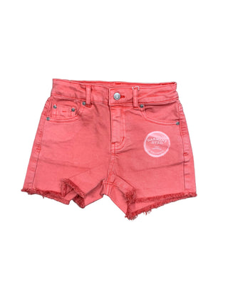 Tractr Brittany Fray Hem Denim Shorts Persimmon