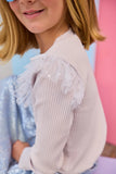 Bisby Sadie Top- Grey & Silver Sparkle Stars