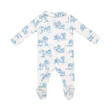 Angel Dear Peter Pan Footie - Farm Toile Blue