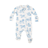 Angel Dear Peter Pan Footie - Farm Toile Blue