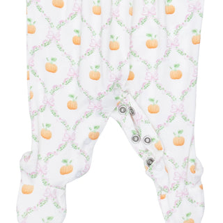 Angel Dear Pretty Pumpkin Trellis - Smocked Peter Pan Snap Footie