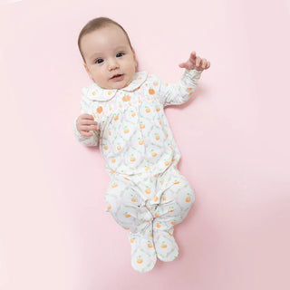 Angel Dear Pretty Pumpkin Trellis - Smocked Peter Pan Snap Footie