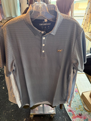 Fieldstone Youth Diamond Polo Navy