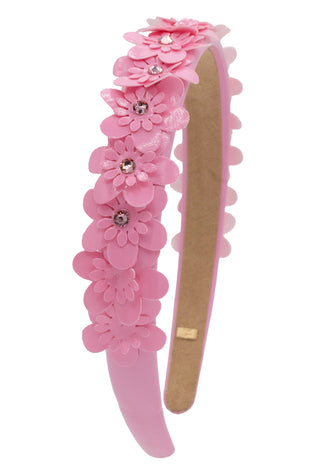 Bari Lynn Leather Flower Thin Headband