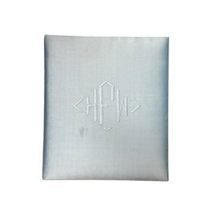 Blue Silk Baby Book with Monogramming