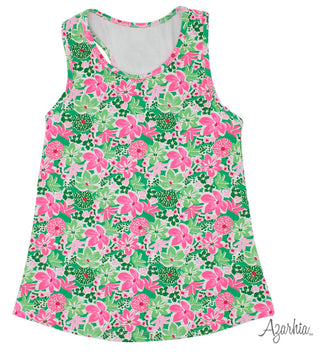 Azarhia Racerback Tank Top - Botanical Flowers