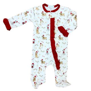 La Luna Santa Puppies Girl Footie