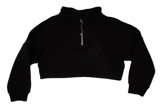 Azarhia Oversized Quarter Zip Cropped Sweatshirt