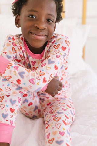 Ollie Jay Heart Felt 2Pc Bamboo Pajamas