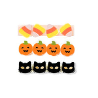 Acrylic Hair Clips - 3Pk Halloween Black Cat, Candy Corn & Pumpkin