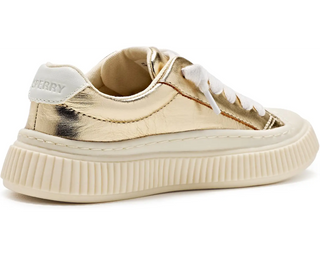 Sperry Kids Amelia Retro Trainer in gold, back view