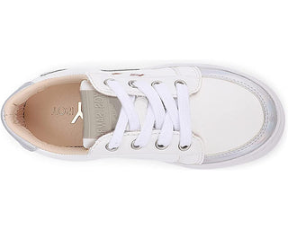 Yosi Samra Bolt Sneaker -White/Iridescent Silver