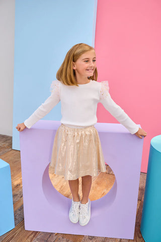 Bisby Sadie Top- Pink & Gold Sparkle Stars