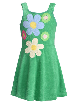 Hannah Banana Fit and Flare Dress with Flower Trim Detail