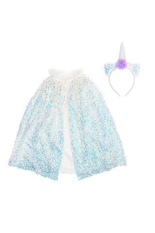 Unicorn Sparkle Cape & Headband 4-6