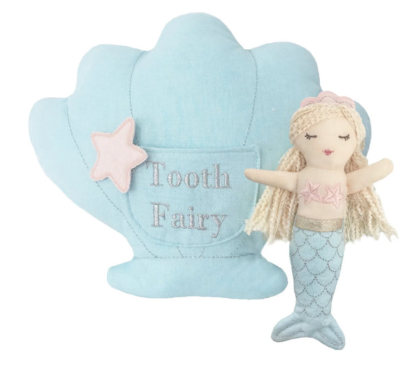 Mini Mermaid Tooth Fairy Pillow & Doll Set