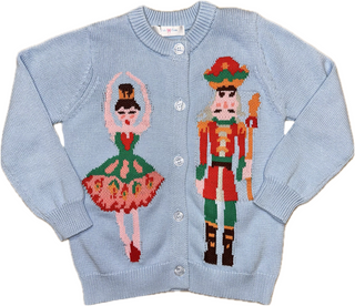 Lulu Bebe Blue Nutcracker Button-Front Cardigan