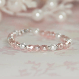 Pastel Pink Faceted Pearl Bracelet