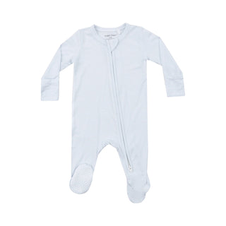 Angel Dear 2 Way Zipper Footie -  Light Blue Stripe