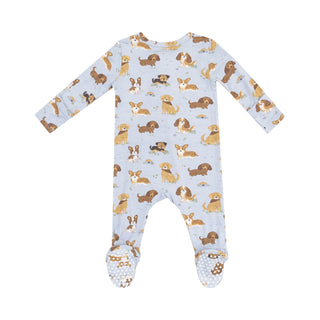 Angel Dear 2 Way Zipper Footie - Best Friend Dog Blue