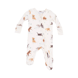 Angel Dear 2 Way Zipper Footie - Watercolor Puppies