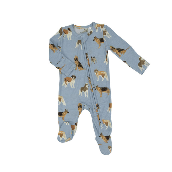 Angel Dear Blue Big Dogs Zipper Footie