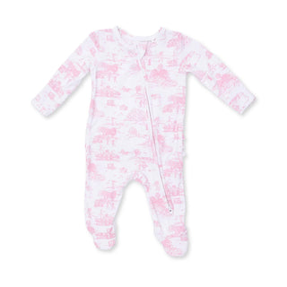 2-Way Zipper Ruffle Back Footie - Golf Tolie Pink