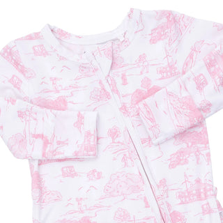 2-Way Zipper Ruffle Back Footie - Golf Tolie Pink