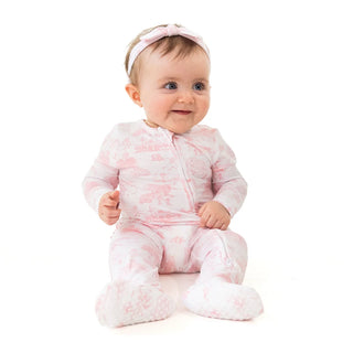 2-Way Zipper Ruffle Back Footie - Golf Tolie Pink