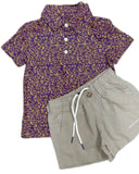 Meripex Purple/Gold Printed Dri Fit Tiger Polo