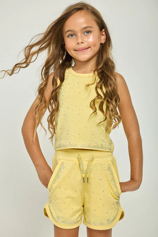 Yellow Diamond Sparkle Short Set