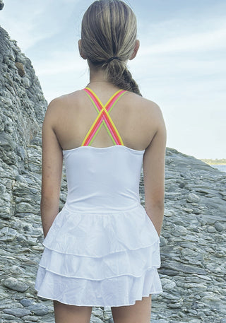 Little Olin White Tennis Crossback Dress