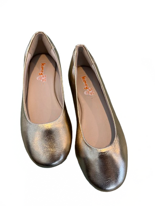 Kimey Hira Bale Old Gold Metallic Ballet Flats