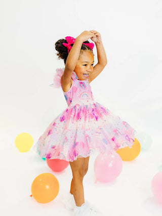 Birthday Print Tulle Dress
