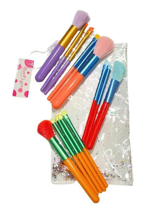 Bari Lynn Makeup Brushes in Pouch - Color Block