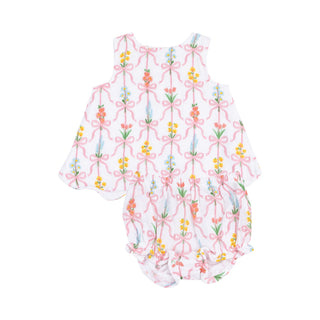 Angel Dear Scallop Open-Back top and Bloomer - Ribbon Bouquets
