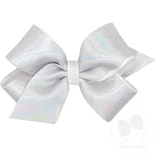 Wee Ones Medium Mirror Dot Grosgrain Overlay Bow