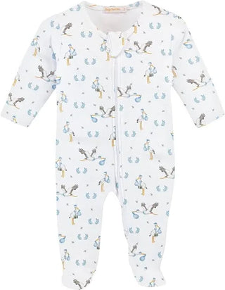 Baby Club Chic Welcome Baby Blue Zipped Footie