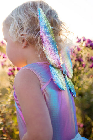 Great Pretenders Rainbow Sequins Skirt/ Wings/ Wand Costume