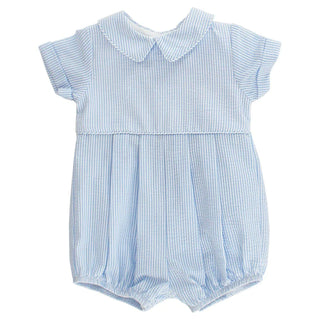Bailey Boys Blue Striped Seersucker Bubble