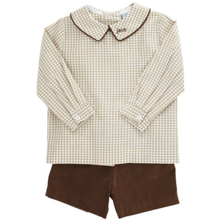 Bailey Boys Cord Elastic Waist Short - Chocolate Brown