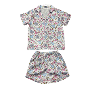 Kids Cute CHEER 2Pc Silky Satin PJ Set